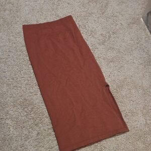 Elegant Rust Midi Skirt